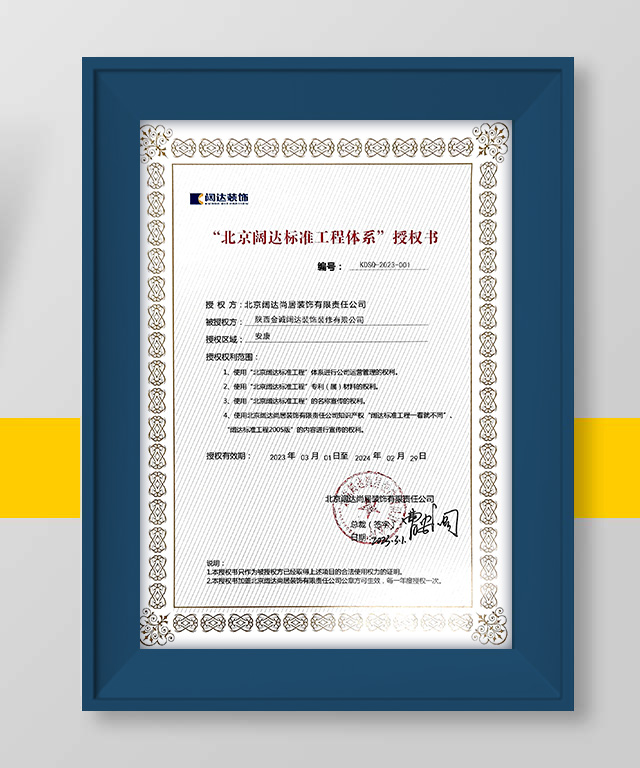 闊達授權(quán)證書